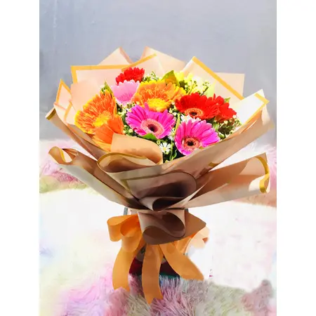 8pcs. Mixed Color Gerberas in a Bouquet